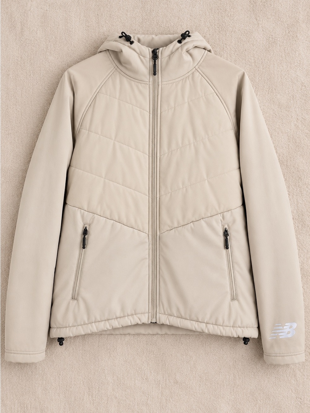 New Balance Womenβs Hooded Performance Jacket β Light Beige